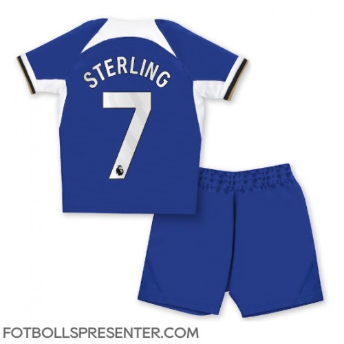 Chelsea Raheem Sterling #7 Hemmatröja Barn 2023-24 Kortärmad (+ korta byxor)